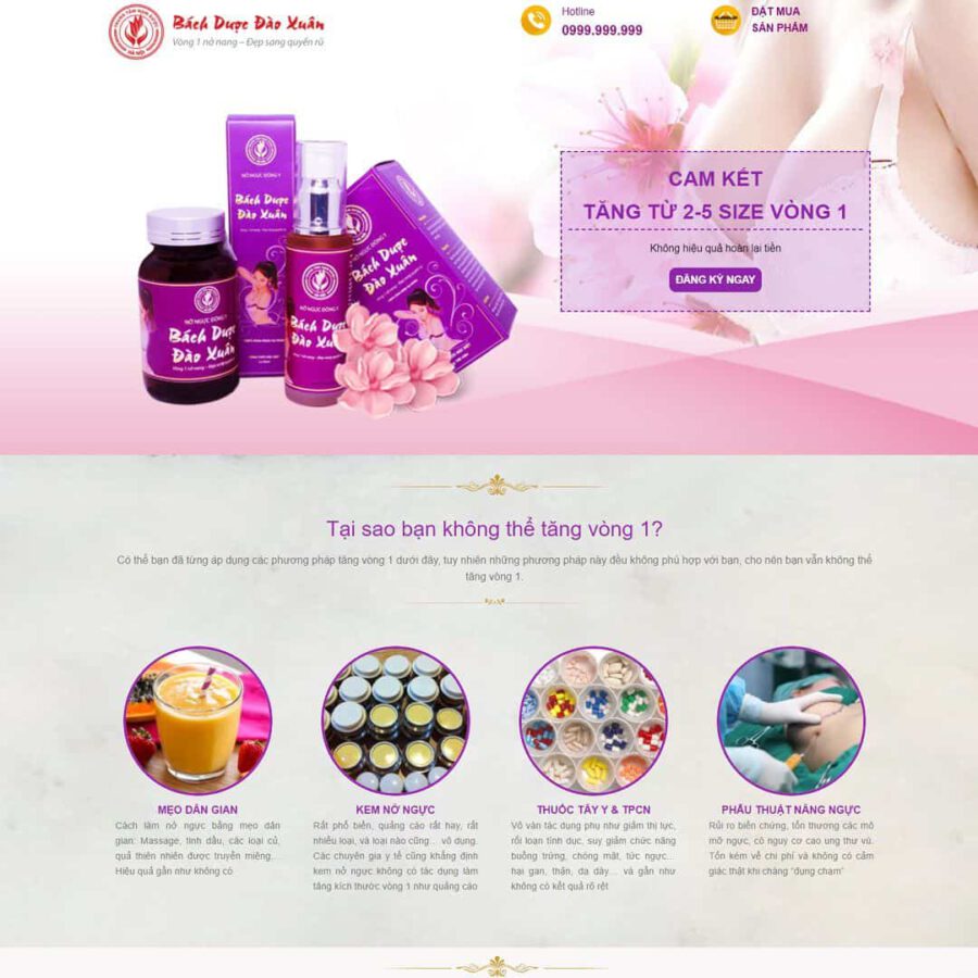 Mẫu website wordPress landing page dược phẩm