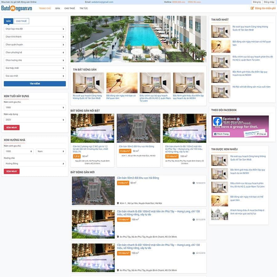 Mẫu website WordPress bất động sản 34