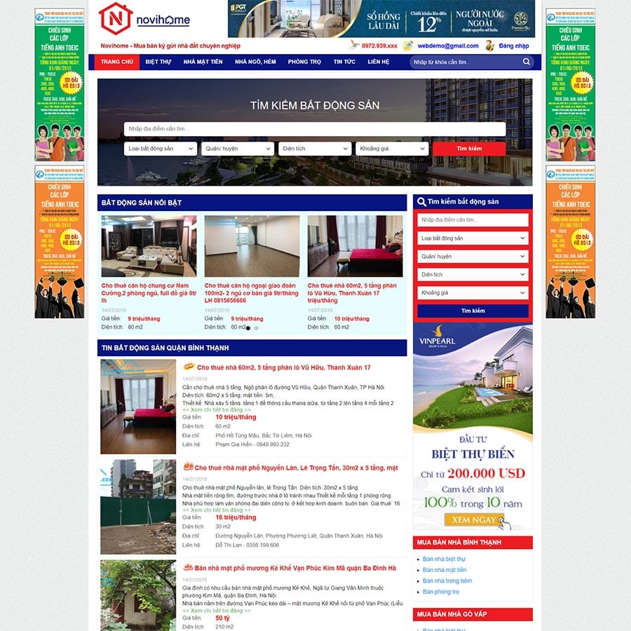 Mẫu website WordPress bất động sản 38