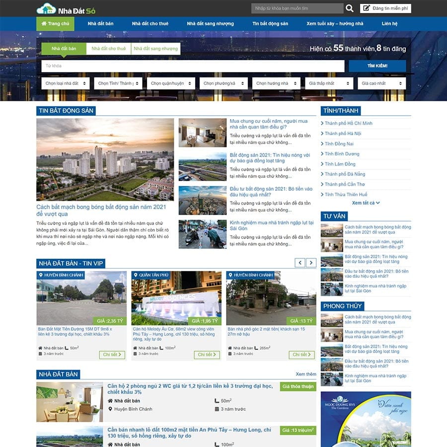 Mẫu website WordPress bất động sản 45