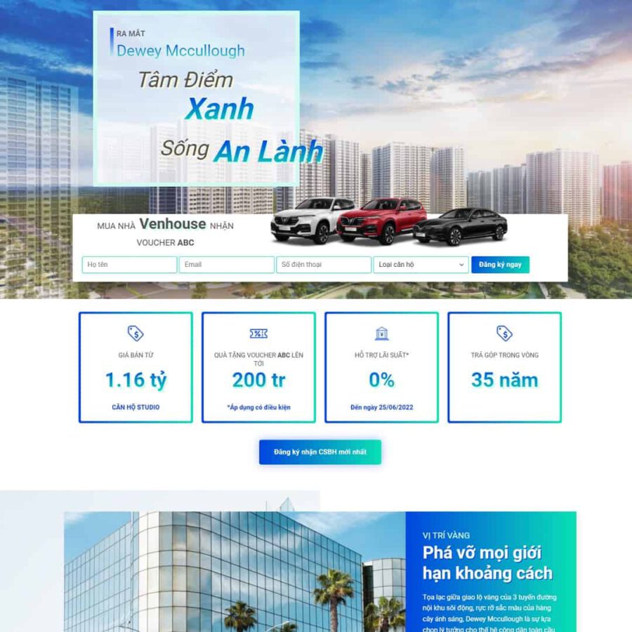 Mẫu website WordPress Landing page bất động sản 10
