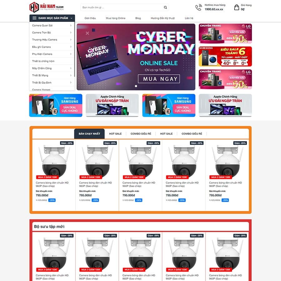 Mẫu website WordPress Shop bán camera 05