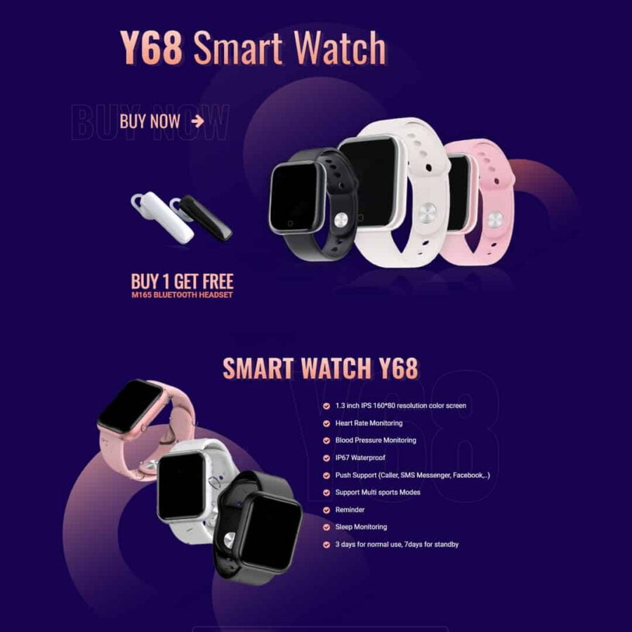 Mẫu website WordPress Landing page bán đồng hồ thông minh smartwatch 02