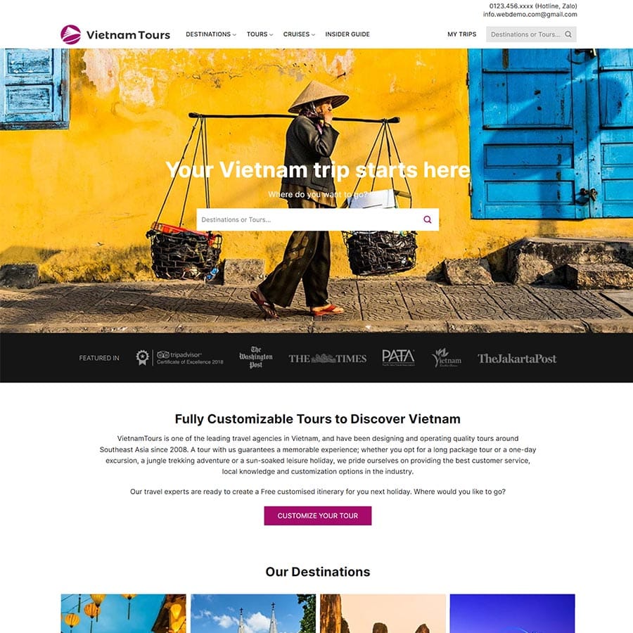 Mẫu website WordPress du lịch 18