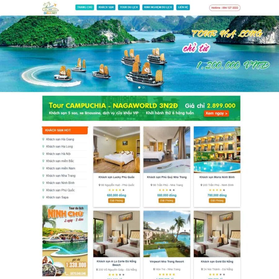 Mẫu website WordPress du lịch 02