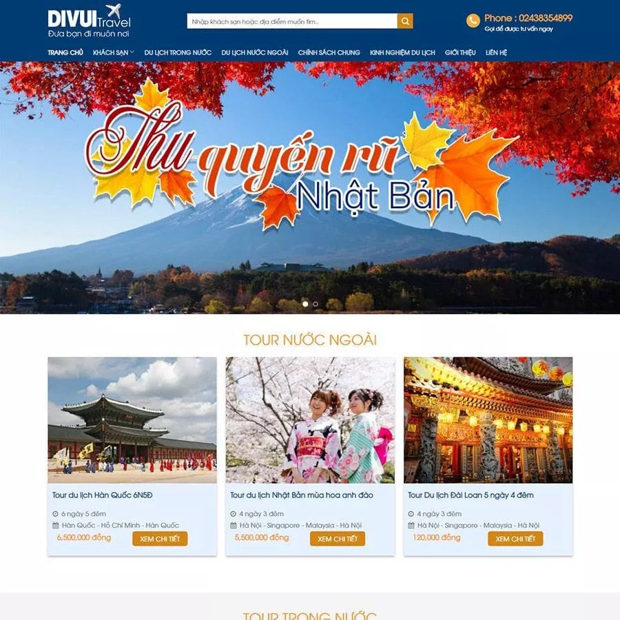 Mẫu website wordpress du lịch 03