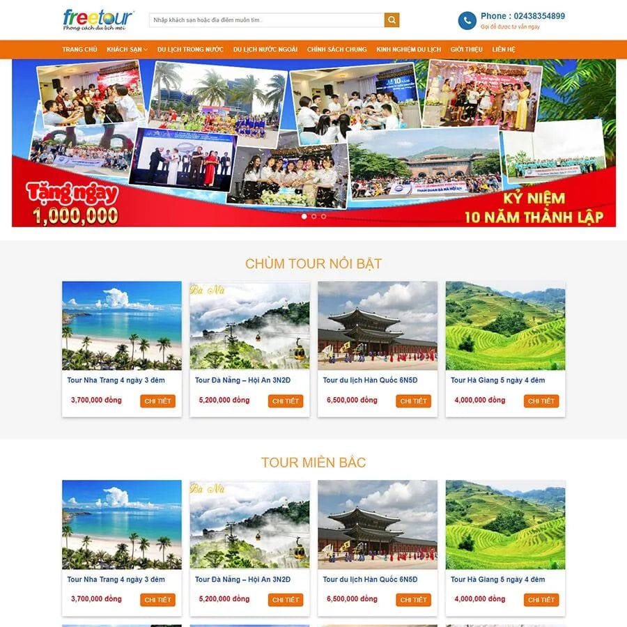 Mẫu website wordpress du lịch cao cấp 07