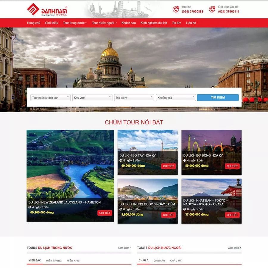 Mẫu website wordpress du lịch cao cấp 08