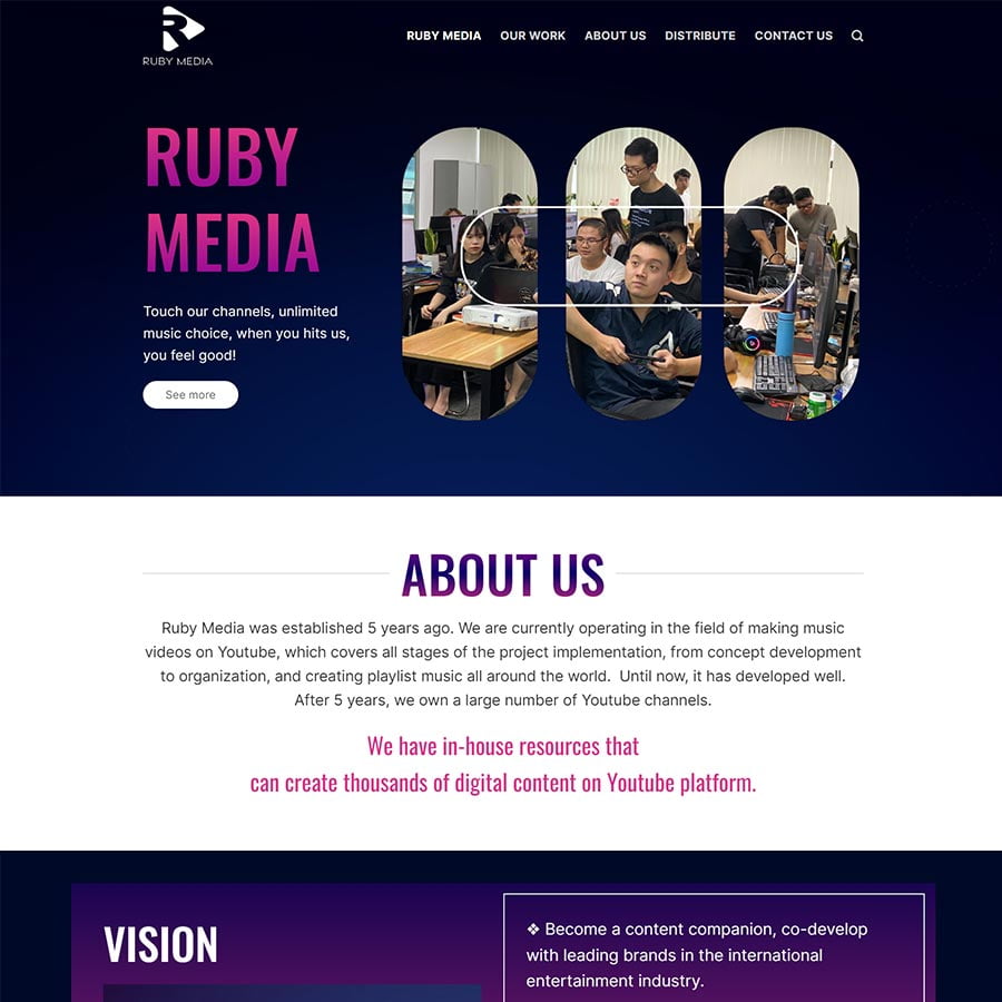 Mẫu website WordPress công ty media network