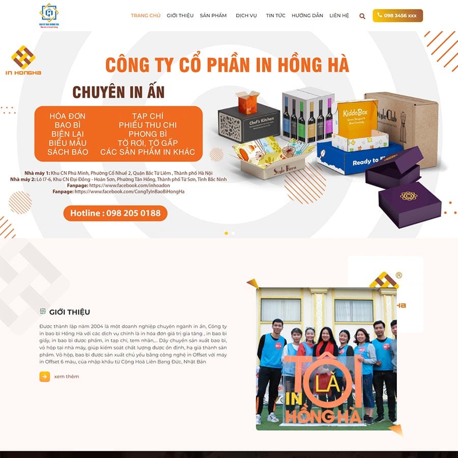 Mẫu website WordPress công ty in ấn 07