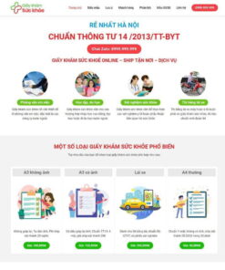 Mẫu website wordPress landing page bán giấy khám sức khỏe