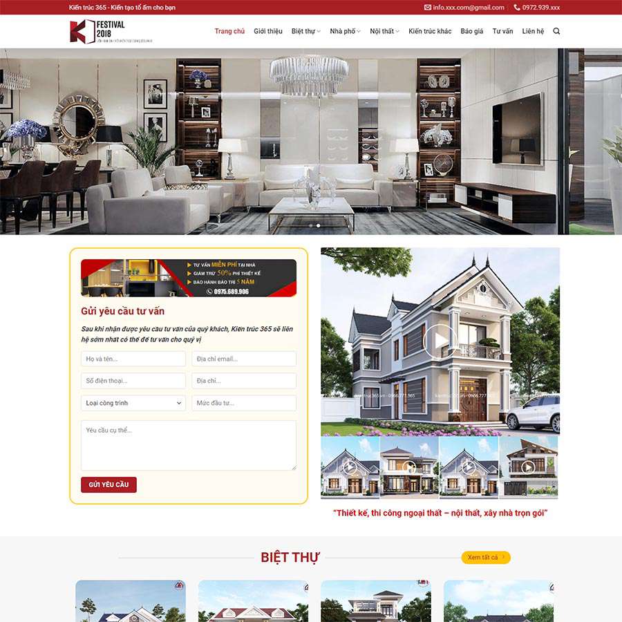 Mẫu website WordPress công ty kiến trúc 03