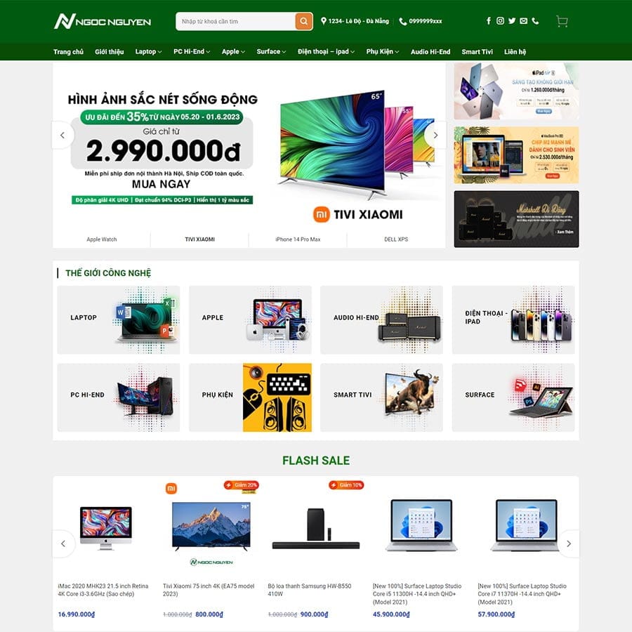 Mẫu website WordPress bán máy tính 08