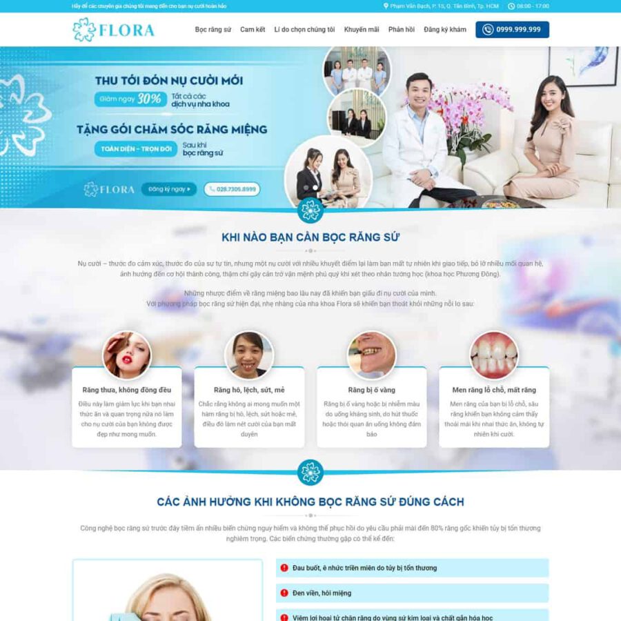 Mẫu website wordPress lading page nha khoa 02
