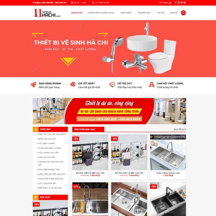 Mẫu website WordPress bán thiết bị nội thất 09