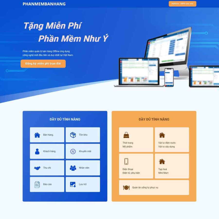Mẫu website WordPress Landing page giới thiệu phần mềm
