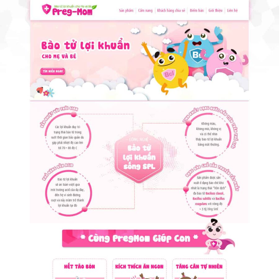 Mẫu website wordPress thực phẩm chức năng