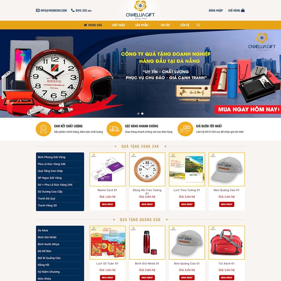 Mẫu website WordPress quà tặng doanh nghiệp