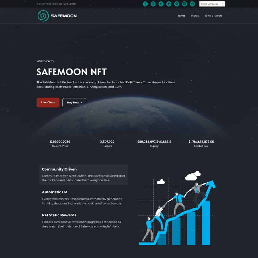 Mẫu website WordPress Landing page giới thiệu tiền điện tử – crypto 01