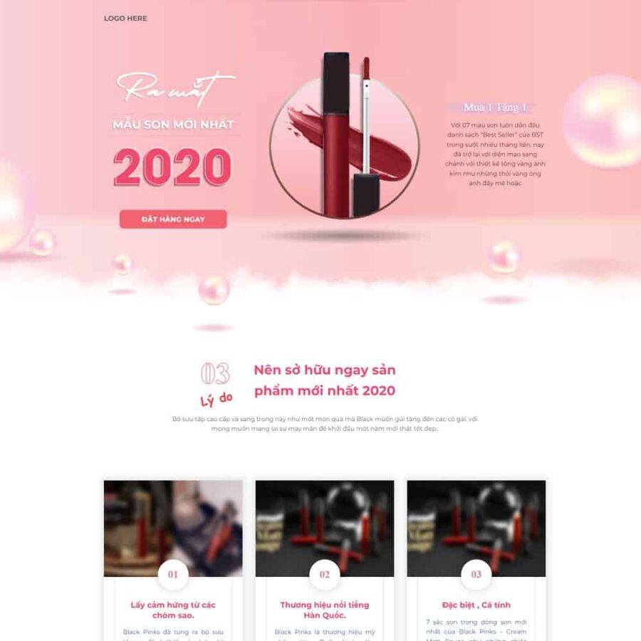 Mẫu website WordPress Lading Page bán Son Dưỡng Môi