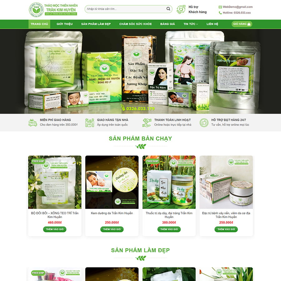 Mẫu website WordPress bán dược phẩm, thuốc nam 02