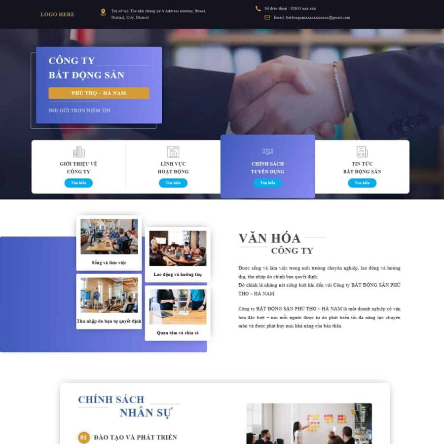 Mẫu website wordPress Landing page tuyển dụng