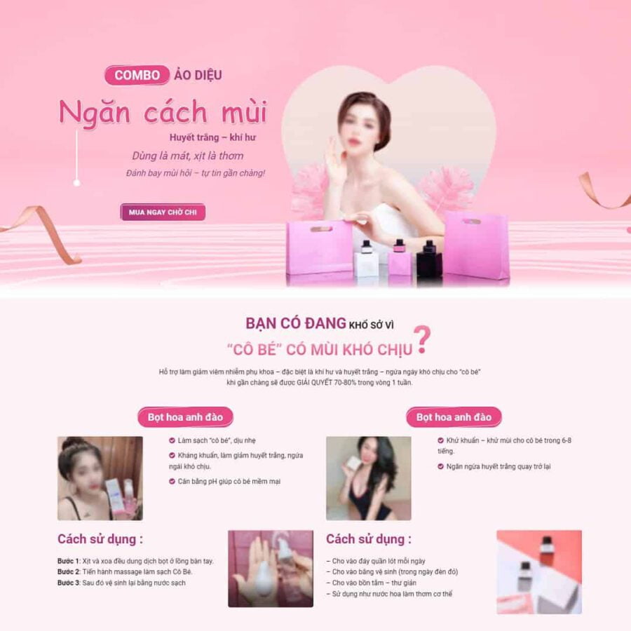 Mẫu website wordPress Landing page nước xịt thơm