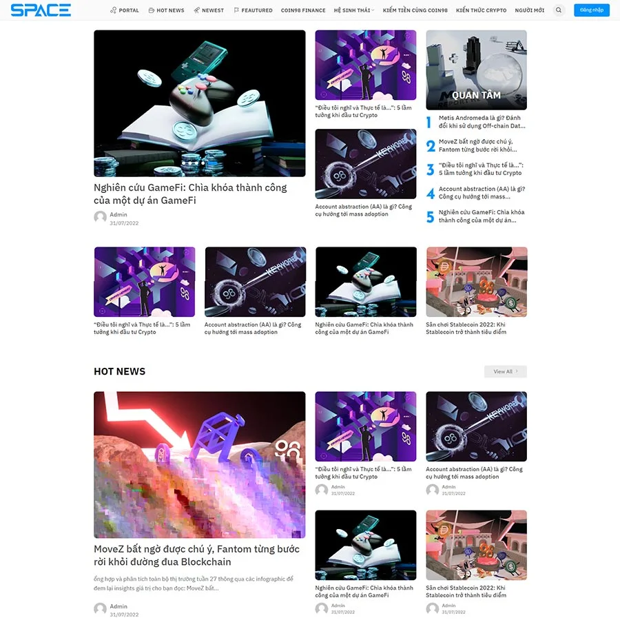 Mẫu website WordPress tin tức bitcoin, crypto 02