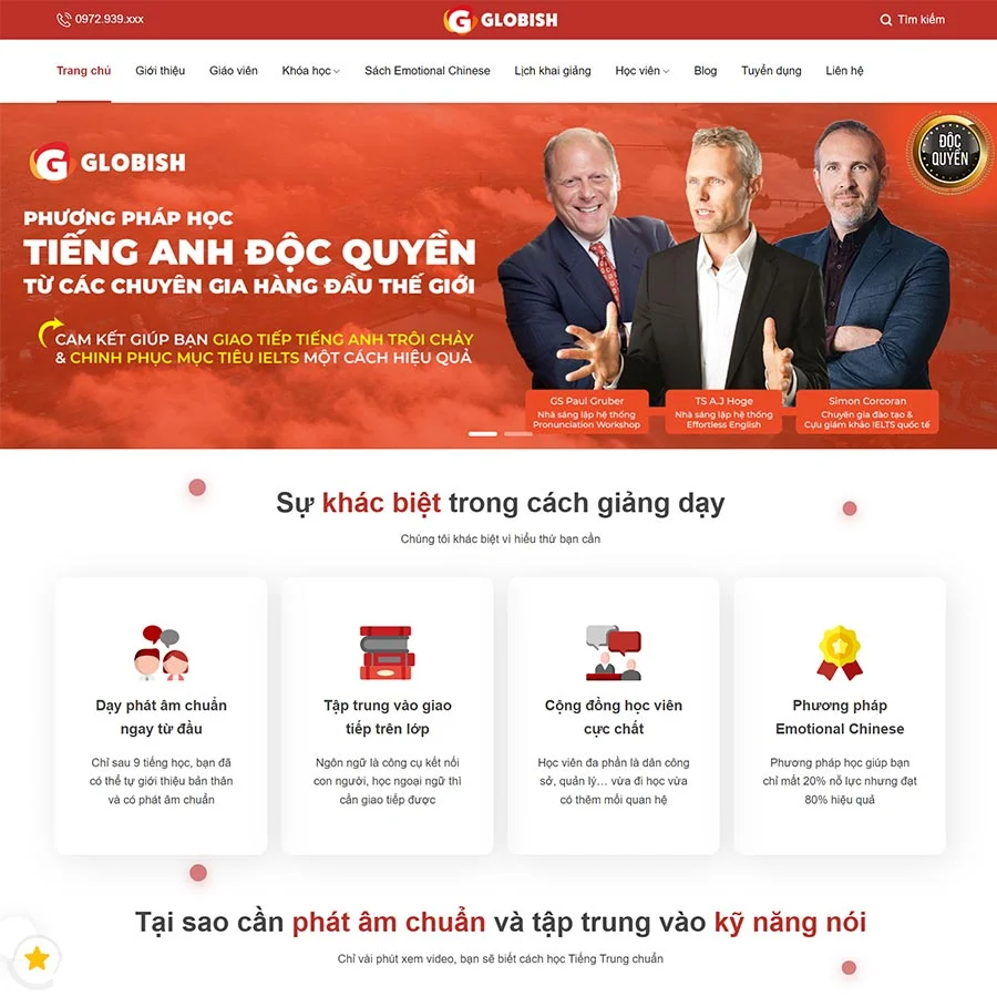 Mẫu website WordPress trung tâm học tiếng anh 03
