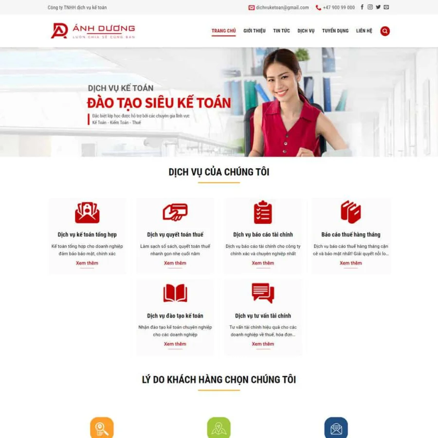 Mẫu website WordPress giới thiệu công ty dịch vụ kế toán