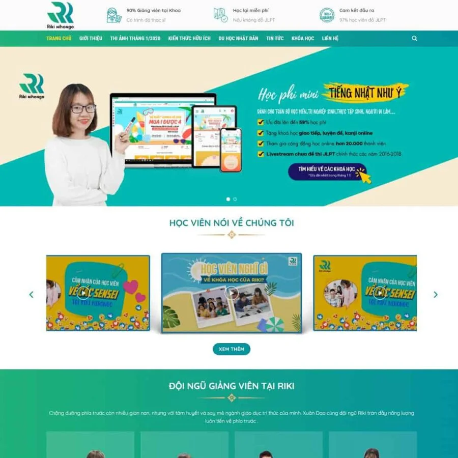 Mẫu website WordPress trung tâm học tiếng Nhật
