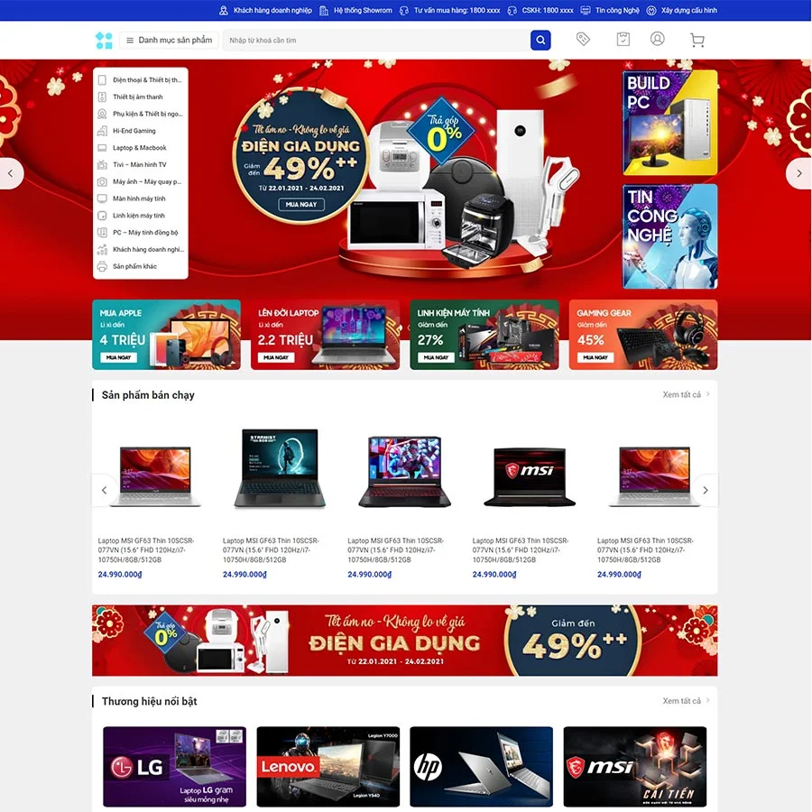 Mẫu website WordPress bán máy tính, laptop 09