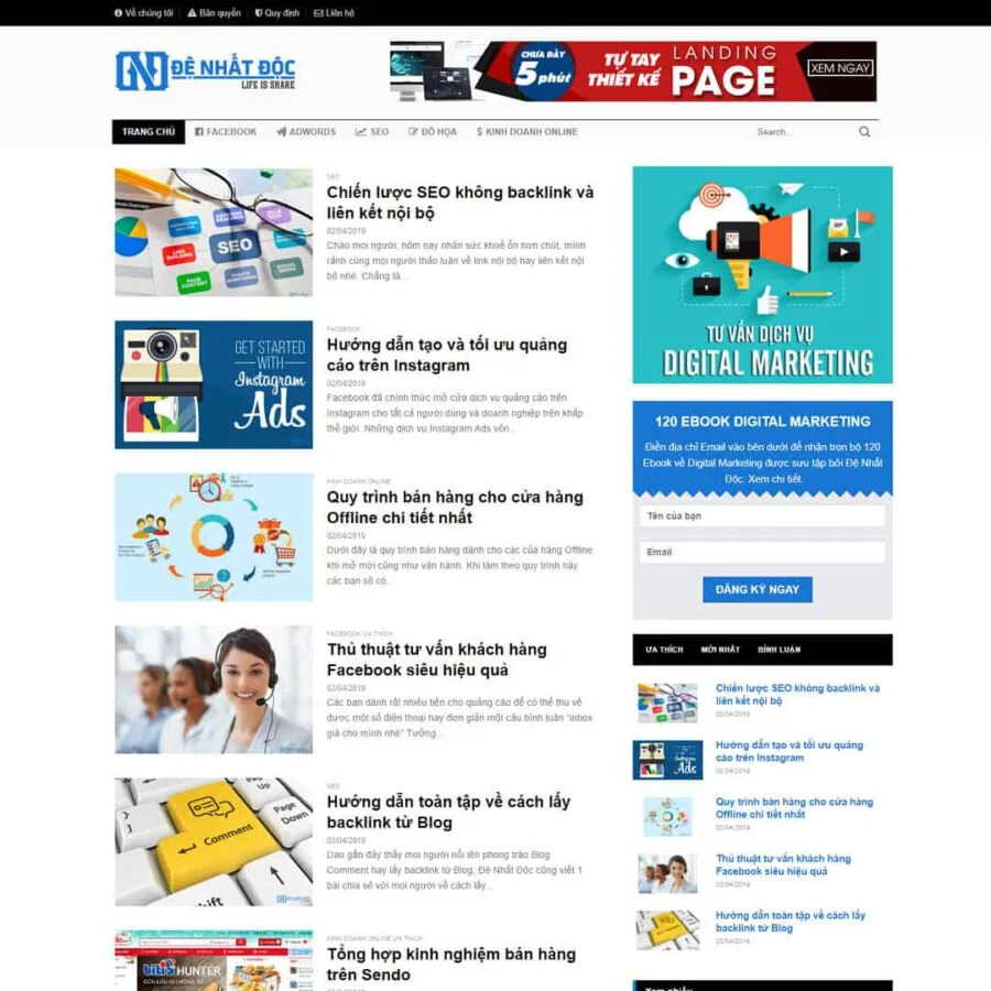 Mẫu website WordPress tin tức 06