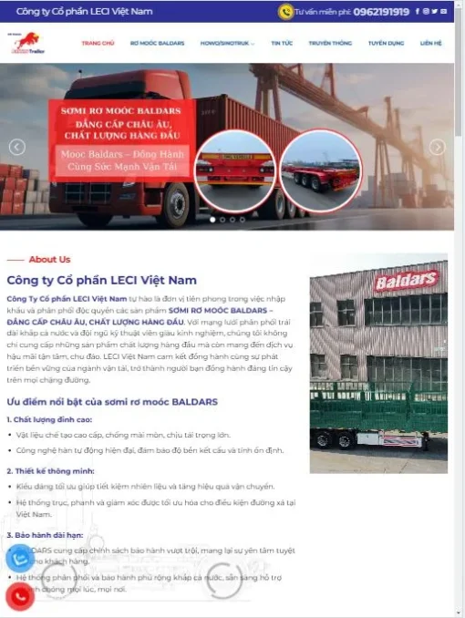 bee web du an website xe tai
