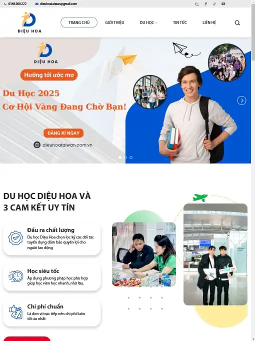 du an website du hoc